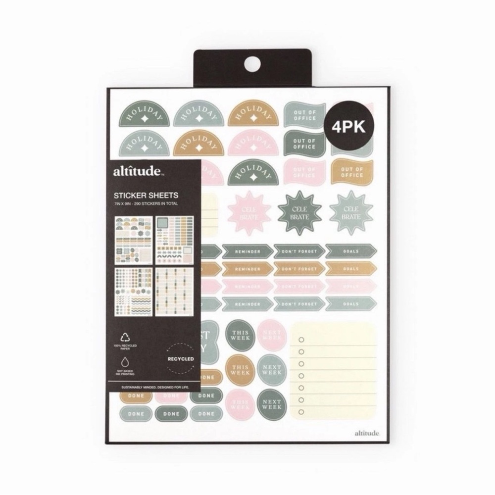 4-Pack 290ct. Planner Stickers, Organization & Goal Tracking - New In Packaging